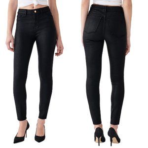 Marianna Hewitt Farrow Coated DL 1961 Skinny Black Jeans 24